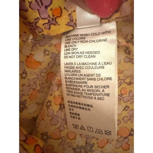 Free People Pennie Floral Mini Dress Yellow - Size Medium - Picture 8 of 9